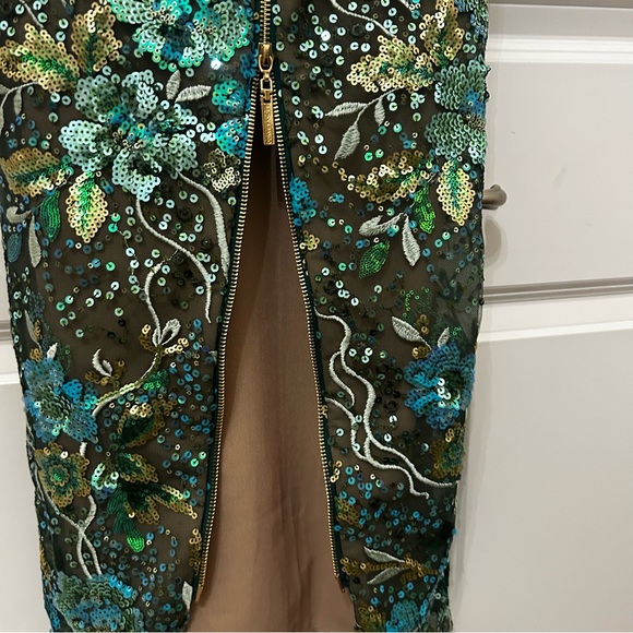 NWT Bronx and Banco Strapless Stretch Sequin Dahlia Maxi Dress Anthropologie - Picture 9 of 10